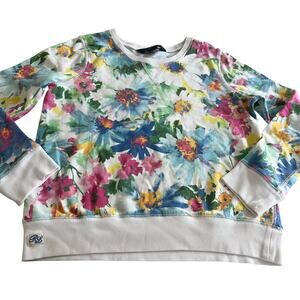 Polo Ralph Lauren Girls White Floral Sweatshirt Size 12/14 L